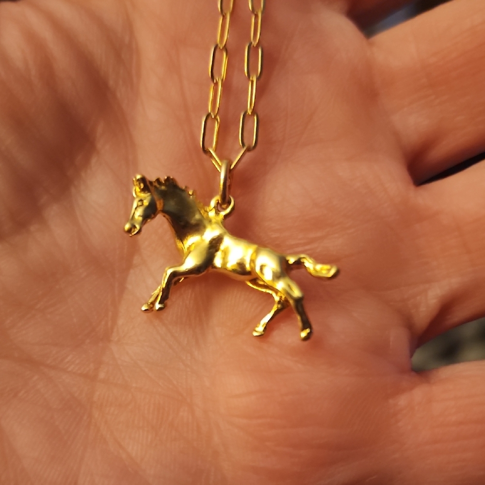 Gold Horse Pendant Necklace